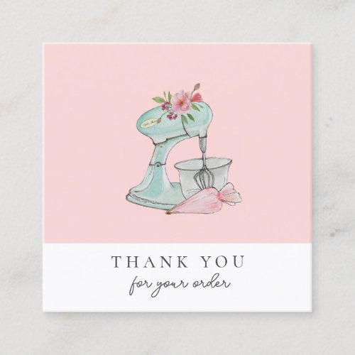 Vintage Cake mixer bakery Thank You  Square Business Card