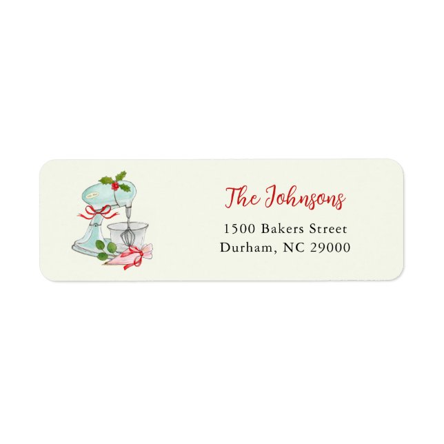 Vintage cake mixer Holiday bakers Label (Front)