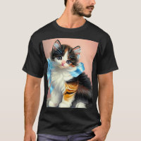 Vintage Calico Kitten Illustration