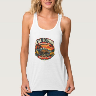 Vintage California Admission Day Retro Bear & Popp Tank Top