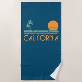 Vintage California Beach Towel by styleuniversal at Zazzle