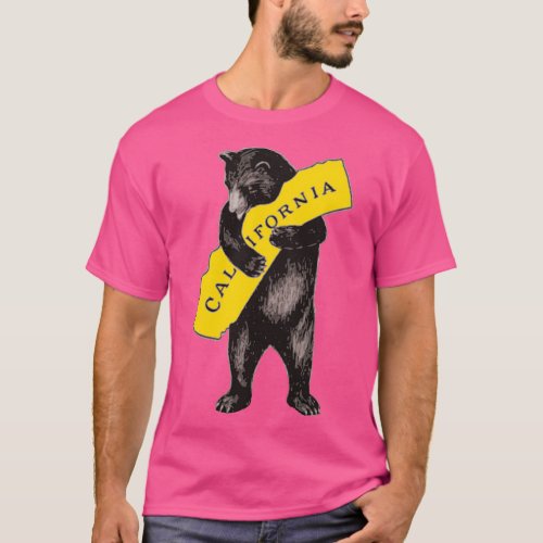 Vintage California Bear Hug Illustration T_Shirt