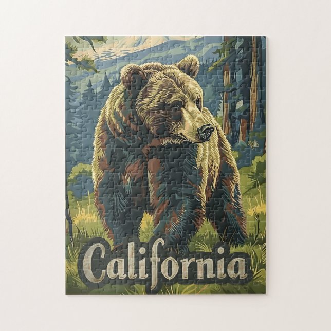 Vintage California Brown Bear Jigsaw Puzzle (Vertical)