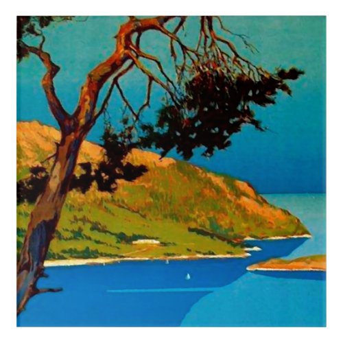Vintage California Coast Travel Acrylic Print