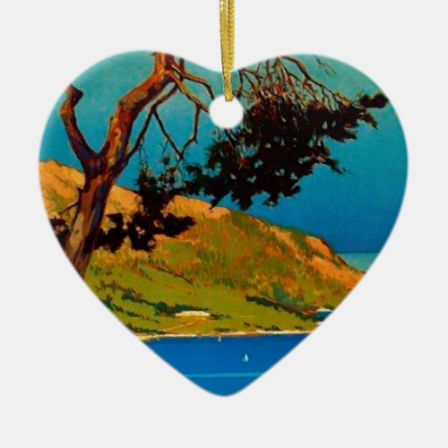 Vintage California Coast Travel Ceramic Ornament