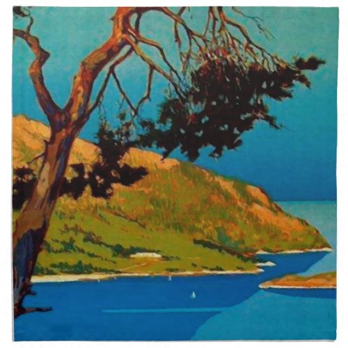 Vintage California Coast Travel Cloth Napkin