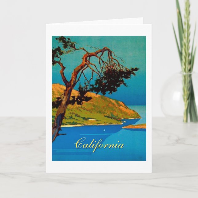 Vintage California Coast Travel Greeting Card (Front)