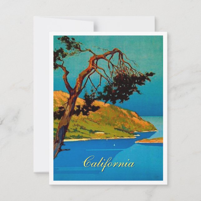 Vintage California Coast Travel Holiday Card (Front)