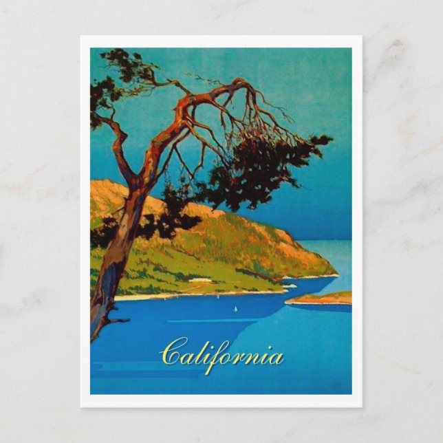Vintage California Coast Travel Holiday Postcard (Front)