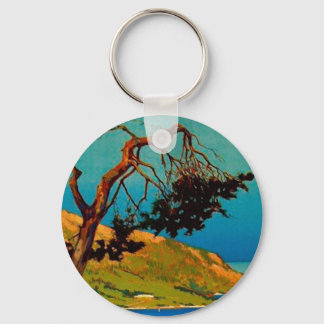 Vintage California Coast Travel Keychain