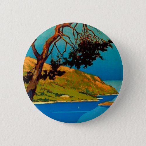 Vintage California Coast Travel Pinback Button