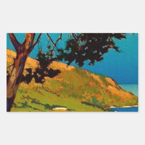 Vintage California Coast Travel Rectangular Sticker