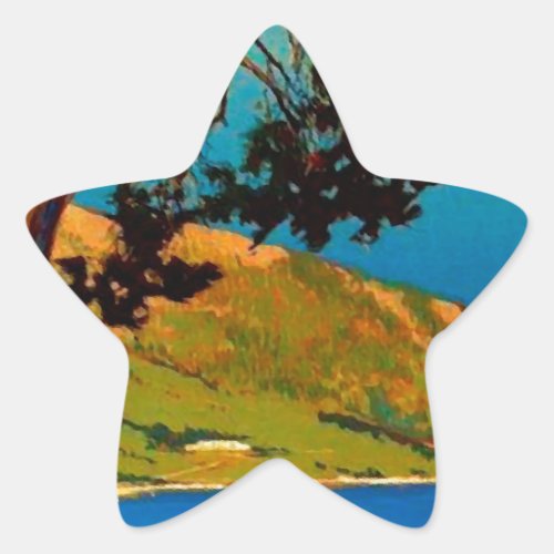 Vintage California Coast Travel Star Sticker