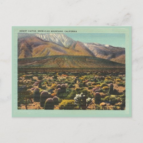 Vintage California desert and mountains scene Postcard