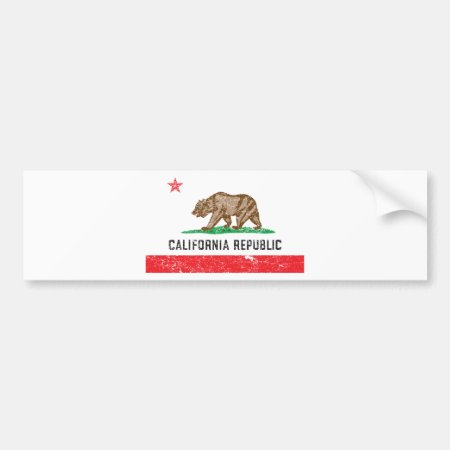 Vintage California Flag Bumper Sticker