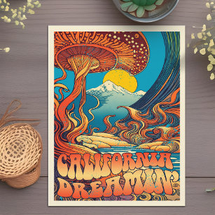 Vintage California Hippie Shasta Landscape Travel Postcard