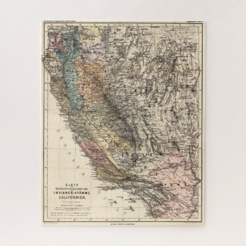 Vintage California Historic Map USA Jigsaw Puzzle