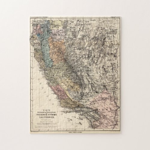 Vintage California Historic Map USA Jigsaw Puzzle