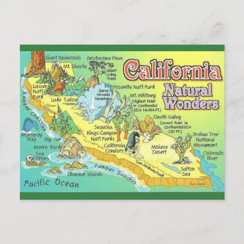 Vintage California Natural Wonders  Postcard