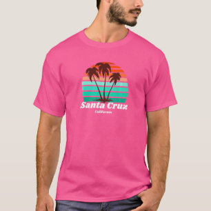 Vintage California Plan Tree Sunset Santa Cruz T-Shirt