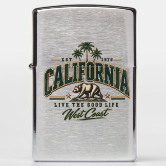 Vintage California Republic Men's Varsity Hoodie Zippo Lighter
