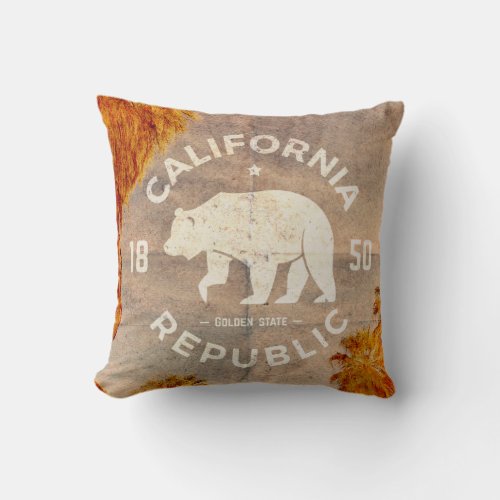 Vintage California Republic Throw Pillow
