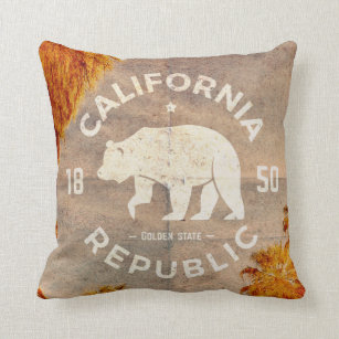Vintage California Republic Throw Pillow