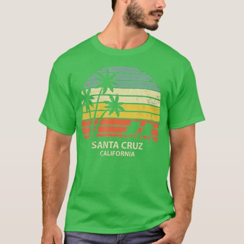 Vintage California Santa Cruz Beach  Cool Retro  T_Shirt