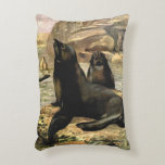 Vintage California Sea Lions by CE Swan Accent Pillow