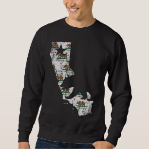 Vintage California State Flag Bear Pattern Sweatshirt