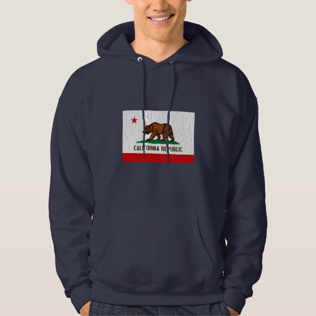 Vintage California State Flag (Distressed) Hoodie (Front)