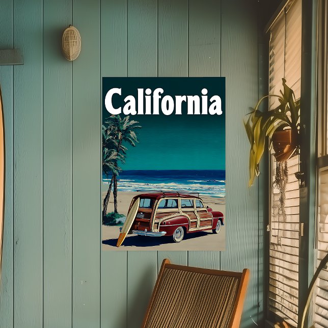 Vintage California Surf Beach Travel Poster (Creator Uploaded)