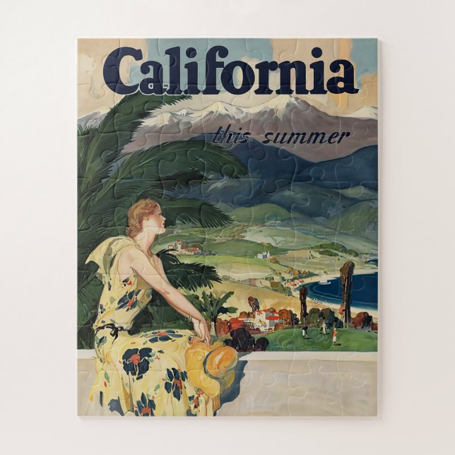 Vintage California Travel Poster Jigsaw Puzzle (Vertical)