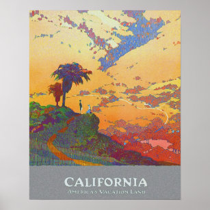 Vintage California United States Travel Poster
