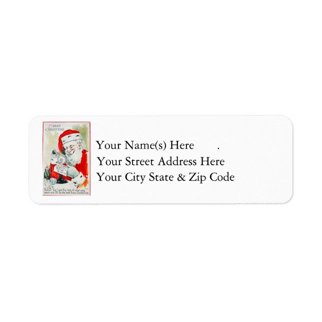 Vintage Call To Santa Label (Front)