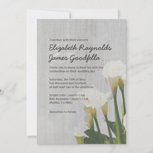Vintage Calla Lily Wedding Invitations