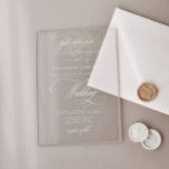 Vintage Calligraphy Classy Wedding Acrylic Invitations<br><div class="desc">This Elegant Vintage Calligraphy Classy Wedding Invitation — an exquisite blend of vintage allure and timeless elegance. Designed to coordinate with the "Augusta" Wedding Invitation Collection. To change details,  click "Details." To move the text or change the size,  font,  or color,  click "Edit using Design Tool."</div>