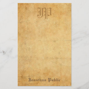 Vintage Calligraphy Monogram Cool Old Paper Look