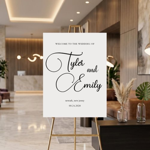 Vintage Calligraphy Rustic Welcome Wedding Sign
