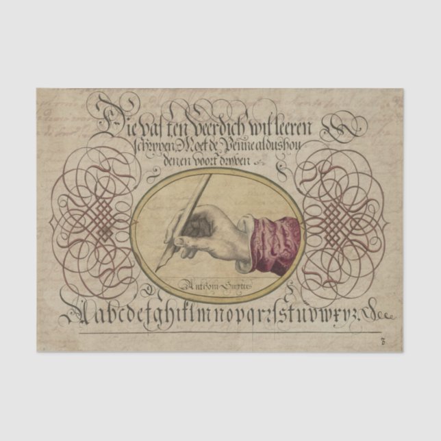 Vintage Calligraphy Tissue Paper (Front)