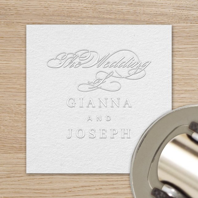 Vintage Calligraphy Wedding Names Monogram Embosser (Creator Uploaded)