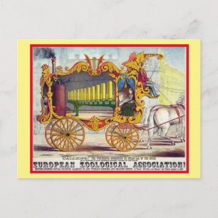 Vintage Calliope Circus Poster Fathers Day Postcard