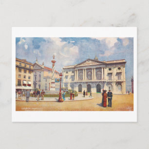 Vintage Camara Municipal in Lisbon, Portugal, Postcard