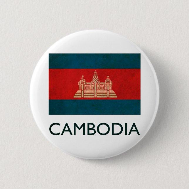 Vintage Cambodia Pinback Button (Front)