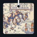 Vintage Camden Bar Harbor Ornament<br><div class="desc">This is an amazing,  vintage map of  the Maine coast at Camden and Bar Harbor repurposed on an ornament.</div>