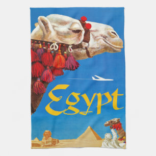 Vintage Camel and Pyramids Kitchen Towel