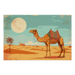 Vintage Camel Poster Decoupage Poster
