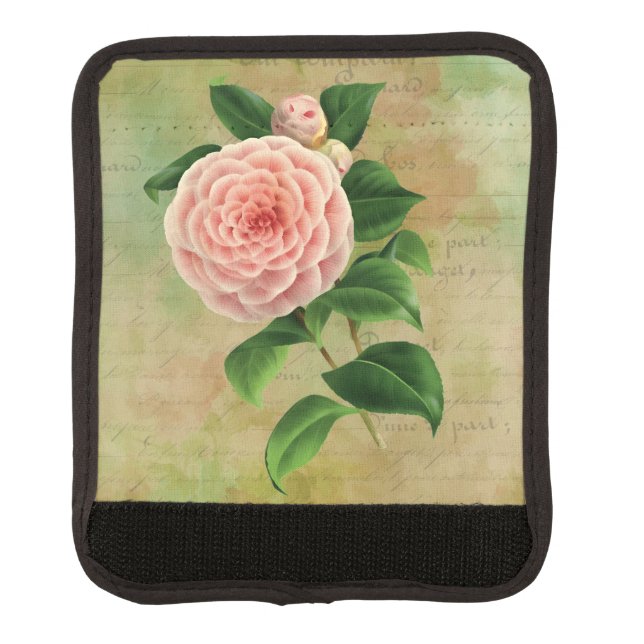 Vintage Camellia French Botanical Luggage Handle Wrap (Front)