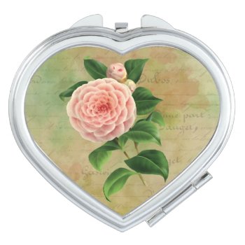 Vintage Camellia French Botanical Mirror For Makeup by encore_arts at Zazzle