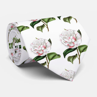 Vintage Camellia Print Neck Tie